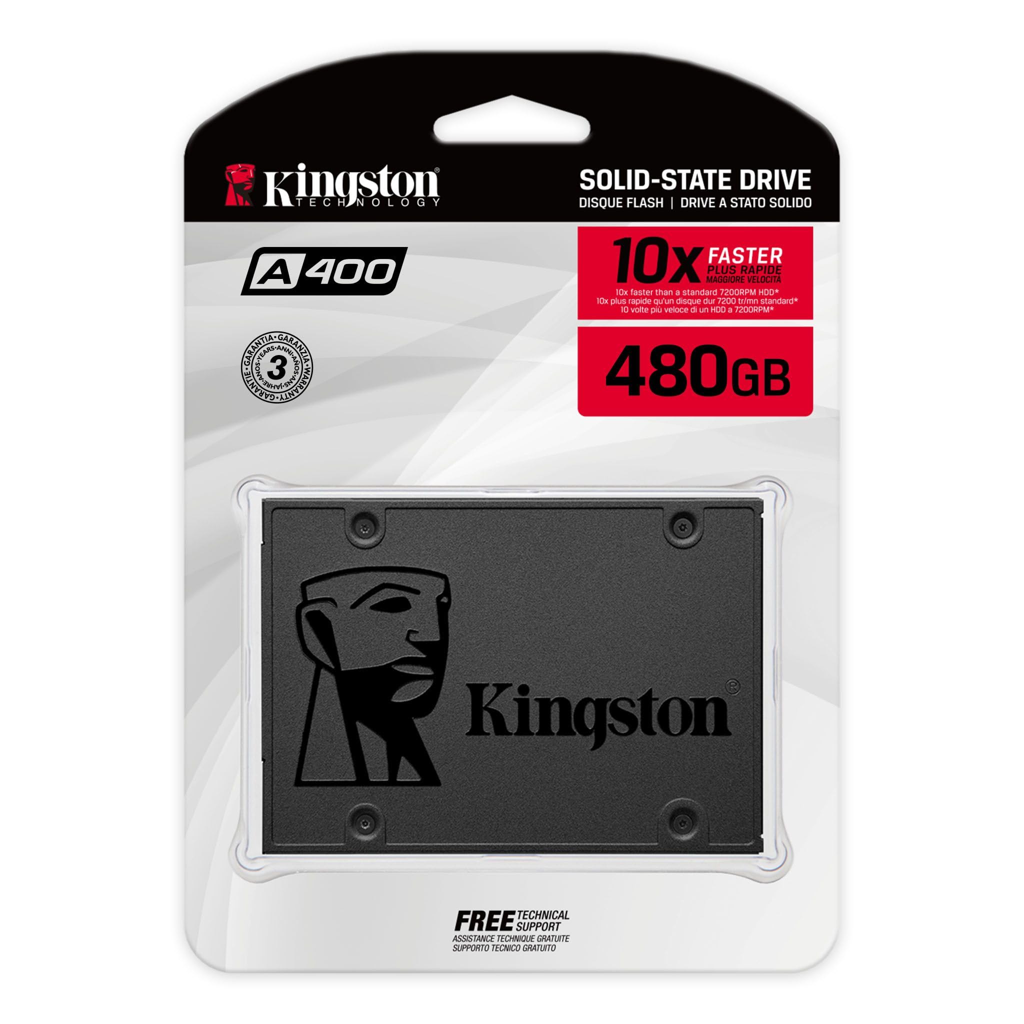 Kingston A400 SSD 480GB, 2.5”, SATA