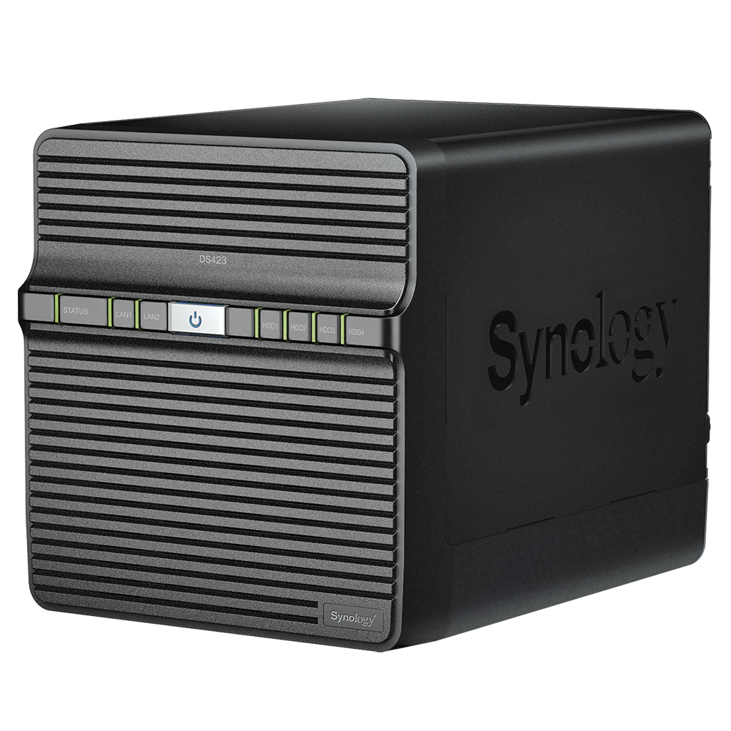 Synology DiskStation DS423, Tower, 4-Bays 3.5'' SATA HDD/SSD, CPU 4-core 1.7 GHz, 2 GB DDR4 non-ECC, 2 x 1GbE RJ-45, 2 X USB 3.2, 2.21 kg, 2y