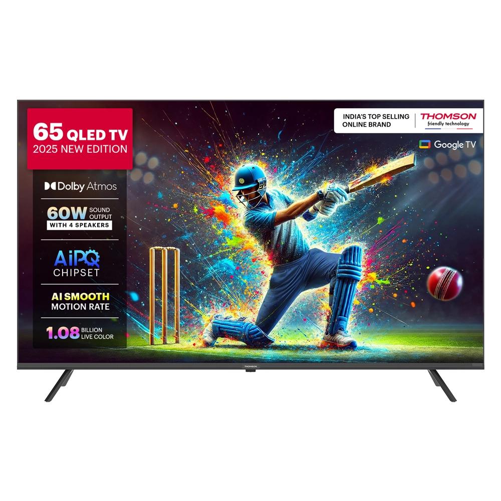 Thomson Q70 Series 65\ QLED GOOGLE TV filigranes Rahmen-design 165.1 cm (65) 4K Ultra HD Smart TV Wi-Fi Black 350 cd /m² + Poklon gratis zidni nosač za televizor
