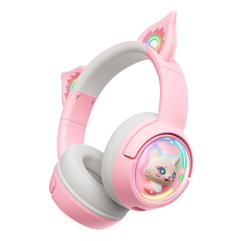 Onikuma B5 gaming slušalice, bluetooth, bež/roza