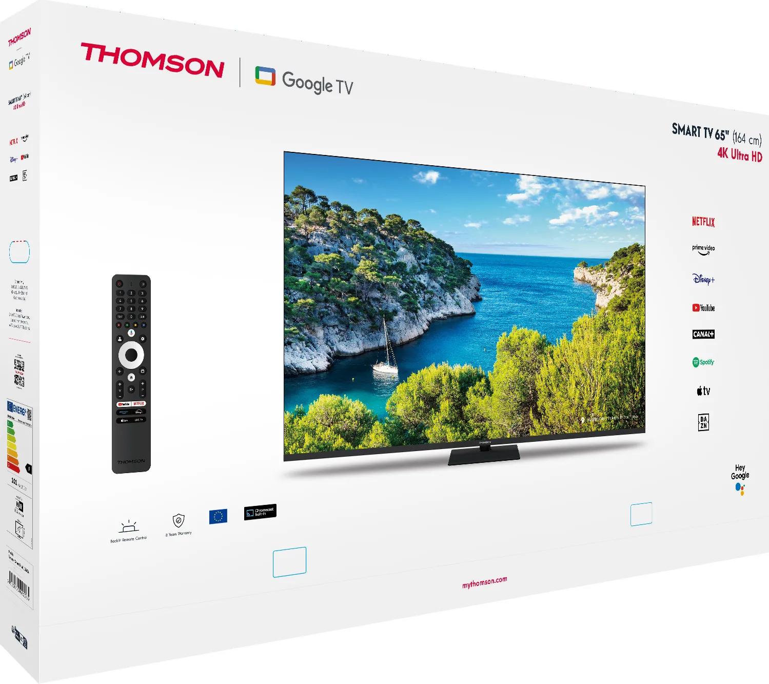 TV THOMSON D-LED 65UG5C14 Google TV (165.1 cm, 4K Ultra HD, HDR10, Dolby Vision, Dolby Atmos, Smart TV)