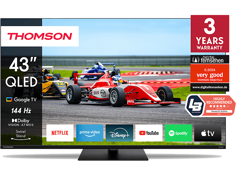 TV THOMSON 43QG7C14 (43" 4K UHD, QLED, 144Hz, Google TV)