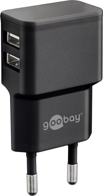 Goobay adapter za napajanje i punjenje 230V na 2x USB, max.2, 4A, crni