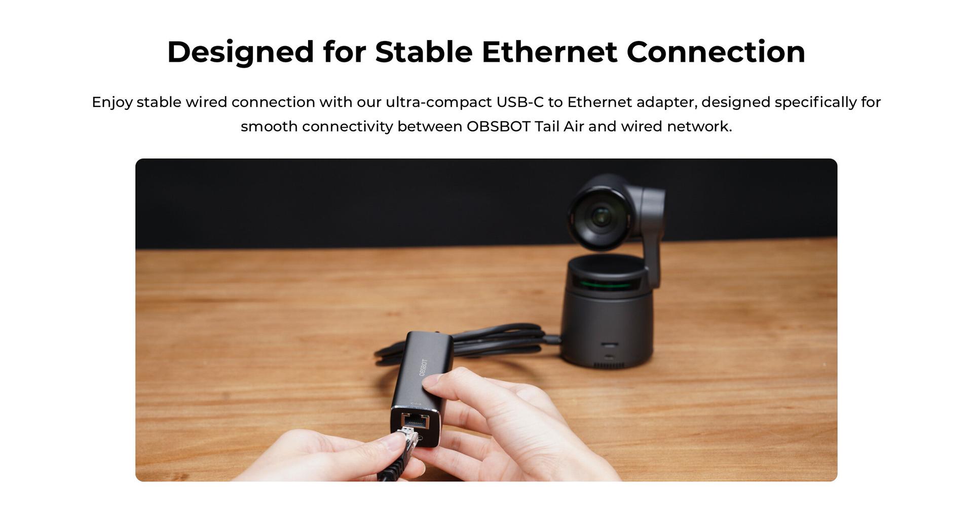 OBSBOT Trail Air – USB-C na Ethernet adapter